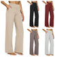 💖SISTA-DAGENS-ERBJUDANDE – 50 % RABATT 💖 Avslappnade yogabyxor med vida ben för damer, med hög midja och stretch