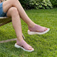 👡🌬️ Andningsbara stickade plattformssandaler med hälrem