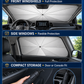 ☀️ 50 % RABATT NU!🚗 Sammanfällbar bilfönsterskydd – Blockerar UV-strålning och värme – Skyddar instrumentbrädan och interiören 🛡️