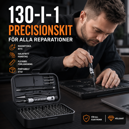 130-i-1 magnetisk precisionsskruvmejseluppsättning med bärbart förvaringsfodral