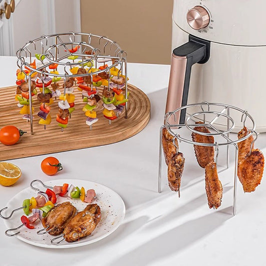 🥩 50% RABATT NU! 🔥 Grillset i 316 Rostfritt Stål för Luftfritös – 12–72 Grillspett & Värmetåliga Handskar – Perfekt för Hälsosam Matlagning 🍢
