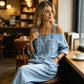 👗👖 Cold-shoulder jumpsuit med vida ben och fickor