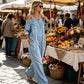 👗👖 Cold-shoulder jumpsuit med vida ben och fickor