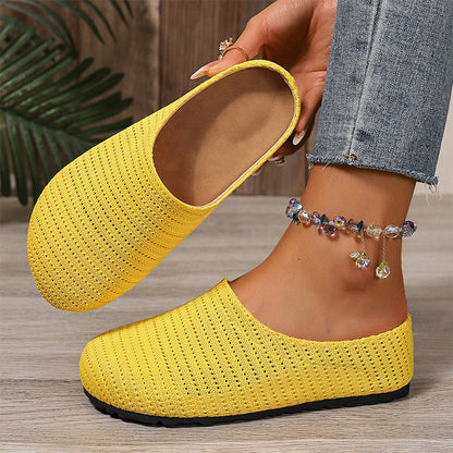 👡 50% RABATT NU! 🌬️ Damernas andningsbara stickade påklingsmules 🌸