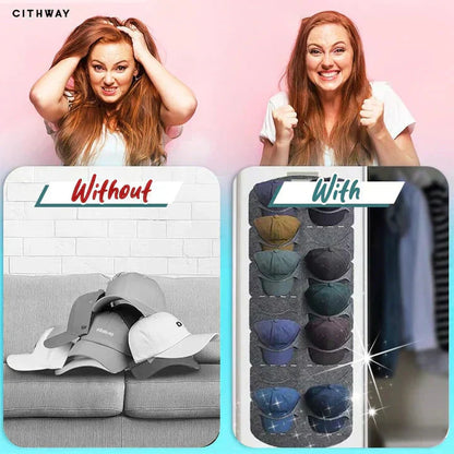 🔥🧢 50 % rabatt!🎩 Hängande hattställ med 14 fickor – Håller hattarna i form, inga veck. Platssparande, lätt att hänga upp. Perfekt för kepsar och solhattar! 🏠✨