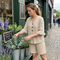 🔥 50% RABATT 👚👖 Elegant V-ringat set med volangärmar & fickor ✨ Luftigt, feminint & perfekt för sommarens alla tillfällen 🌿