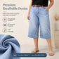 Bermudashorts i denim med avslappnad passform för damer