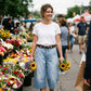 Bermudashorts i denim med avslappnad passform för damer