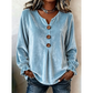 👚 Löst sittande blus med V-ringning för damer – mjuk sammet, lång ärm & andningsbar