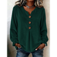👚 Löst sittande blus med V-ringning för damer – mjuk sammet, lång ärm & andningsbar