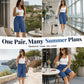 💖 Bermudashorts för damer – denimlook, elastisk midja och fickor, maximal komfort ☀️