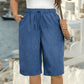 💖 Bermudashorts för damer – denimlook, elastisk midja och fickor, maximal komfort ☀️