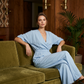 Elegante jumpsuit met V-hals en wijde pijpen voor dames