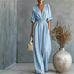 Elegante jumpsuit met V-hals en wijde pijpen voor dames