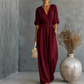 Elegante jumpsuit met V-hals en wijde pijpen voor dames