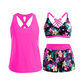 👙 50% RABATT NU! Dam 3‑delad Tankini med shorts – korsrygg, magkontroll & livfulla tropiska mönster – perfekt för strand & pool 🌊☀️