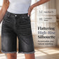 🎸 Dam casual fransade denimshorts – hög midja, slitna detaljer & perfekta för en bohemisk sommarstil, enkla att matcha 🌸