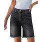 🎸 Dam casual fransade denimshorts – hög midja, slitna detaljer & perfekta för en bohemisk sommarstil, enkla att matcha 🌸