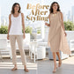 👗✨ Elegant ärmlös chiffongklänning med asymmetriska lager