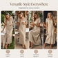 👗🌸 Mångsidig sommarklänning med V-hals och korta ärmar– luftig, smickrande & perfekt för alla dagar