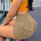 🍑🔥 Kvinnliga högmidjade sculpting shorts med lyftande rumpdetalj