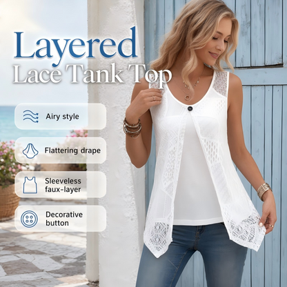Tanktop i spets med lager-på-lager-design för damer