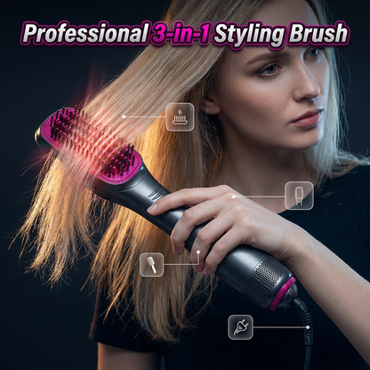 💇‍♀️ 50% RABATT NU! 🔥 Professionell 3-i-1 Varmluftsborste – Torka, Reda Ut & Ge Volym – Perfekt för Salongskvalitet Hemma 💨