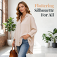 🔥 50 % RABATT! 👚 Damblus med krage ✨ Löst sittande, långa ärmar och knäppning – perfekt för vardag och fritid