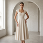 👗✨ Mångsidig square neck A-linje klänning för vardag