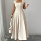 👗✨ Mångsidig square neck A-linje klänning för vardag