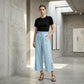 🔥 50% KORTING + 50K+ SOLD 👖 Dames 7/8 Wijde Broek – Luchtige katoenmix, comfortabel & slankmakend ✨