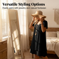 👗 50% RABATT NU! Kortärmad klänning i avslappnad stil med lös passform – dubbellagersfåll, rund halsringning & andningsbar bomull-linne – perfekt för strand, brunch och vardag 🌸✨