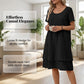 👗 50% RABATT NU! Kortärmad klänning i avslappnad stil med lös passform – dubbellagersfåll, rund halsringning & andningsbar bomull-linne – perfekt för strand, brunch och vardag 🌸✨