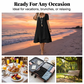 👗 50% RABATT NU! Kortärmad klänning i avslappnad stil med lös passform – dubbellagersfåll, rund halsringning & andningsbar bomull-linne – perfekt för strand, brunch och vardag 🌸✨