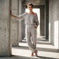 Dam axelbar jumpsuit