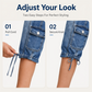 👖 Vintage-inspirerade capri-jeans i cargostil med dragsko i nederkanten – praktiska fickor och avslappnad stil för dagar i stan