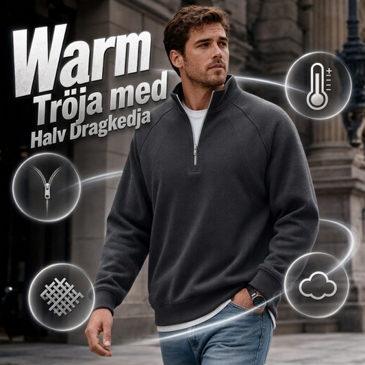 📢🎉50 % rabatt!!!🛍️✨Varm och avslappnad tröja med halv dragkedja för herrar